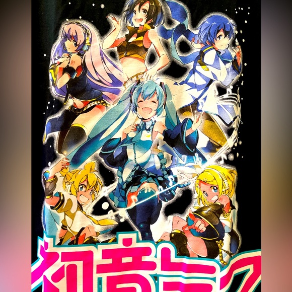 HATSUNE MIKU Iconic ANIME Characters T-Shirt NEON Graphics TEE Harajuku MEIKO XS - Picture 3 of 5